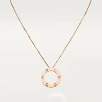 Collier Love, 3 diamants – Or rose, Diamants – Cartier