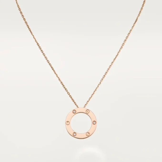Collier Love, 3 diamants – Or rose, Diamants – Cartier