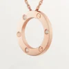 Collier Love, 3 diamants – Or rose, Diamants – Cartier