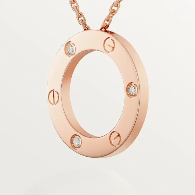 Collier Love, 3 diamants – Or rose, Diamants – Cartier