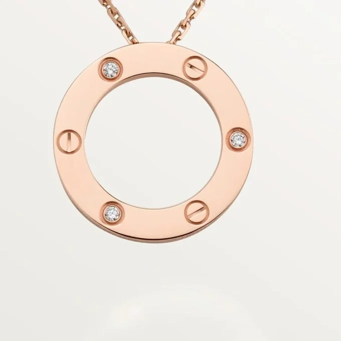 Collier Love, 3 diamants – Or rose, Diamants – Cartier