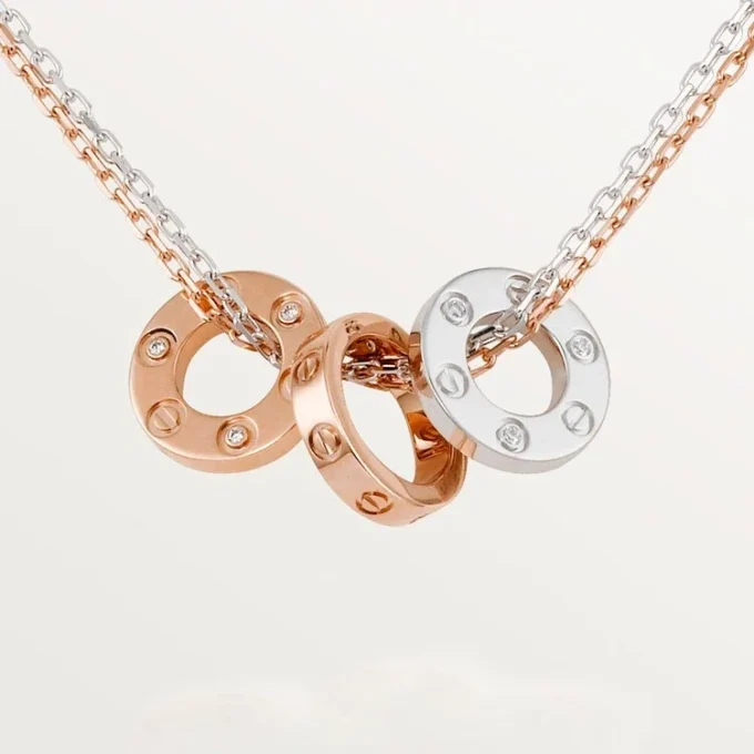 Collier Love, 6 diamants – Or rose, or blanc, diamants – Cartier
