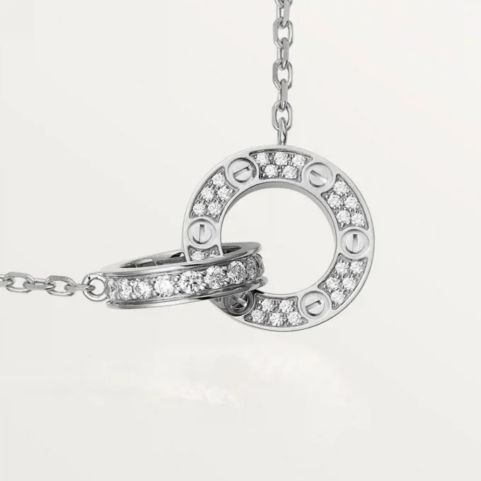 Collier Love, pavé de diamants – Or blanc, diamants – Cartier
