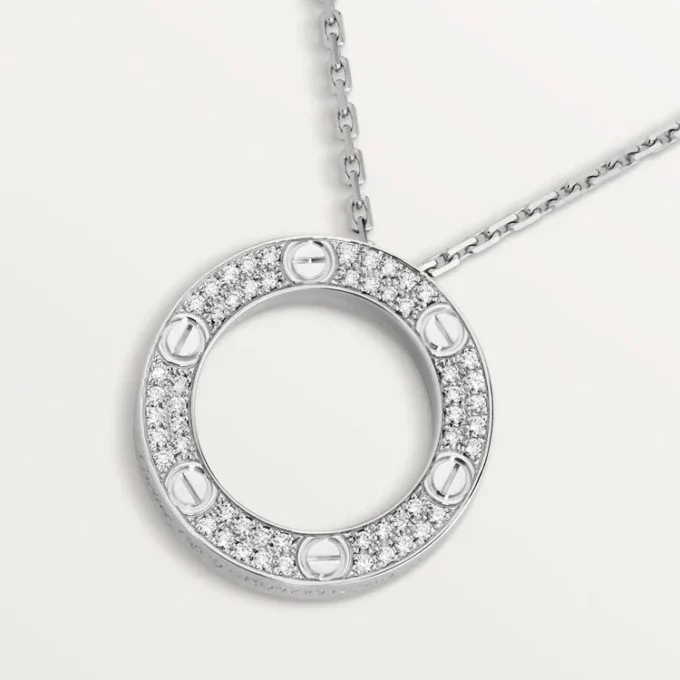 Collier Love, pavé de diamants – Or blanc, diamants – Cartier