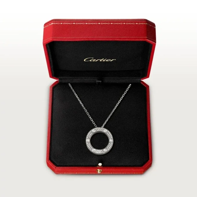 Collier Love, pavé de diamants – Or blanc, diamants – Cartier