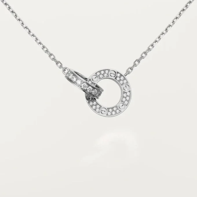Collier Love, pavé de diamants – Or blanc, diamants – Cartier