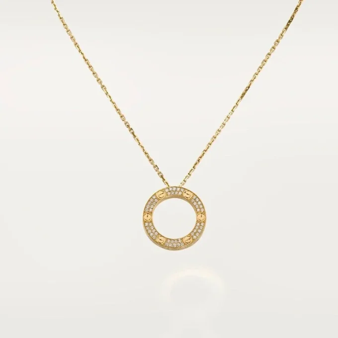 Collier Love, pavé de diamants – Or jaune, diamants – Cartier