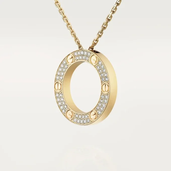 Collier Love, pavé de diamants – Or jaune, diamants – Cartier