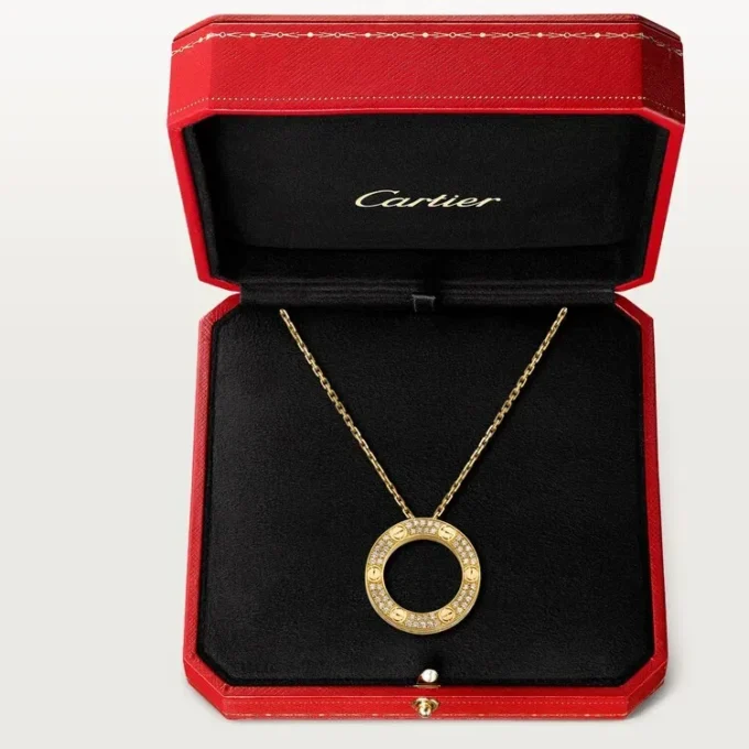 Collier Love, pavé de diamants – Or jaune, diamants – Cartier