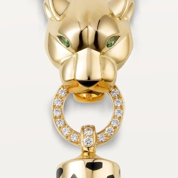 Collier Panthère de Cartier – Or jaune, laque noire, grenats tsavorites, onyx, diamants – Cartier