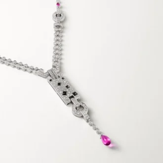 Collier Panthère de Cartier, rubellite, pavé