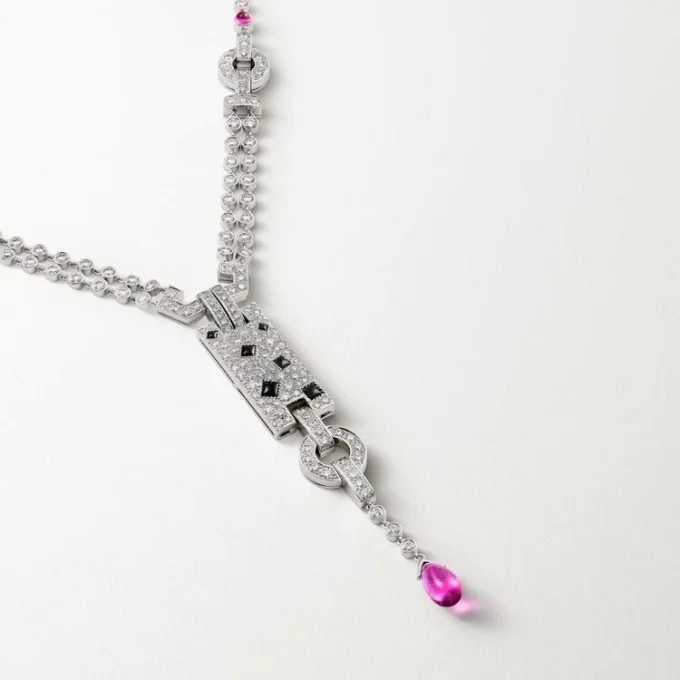Collier Panthère de Cartier, rubellite, pavé