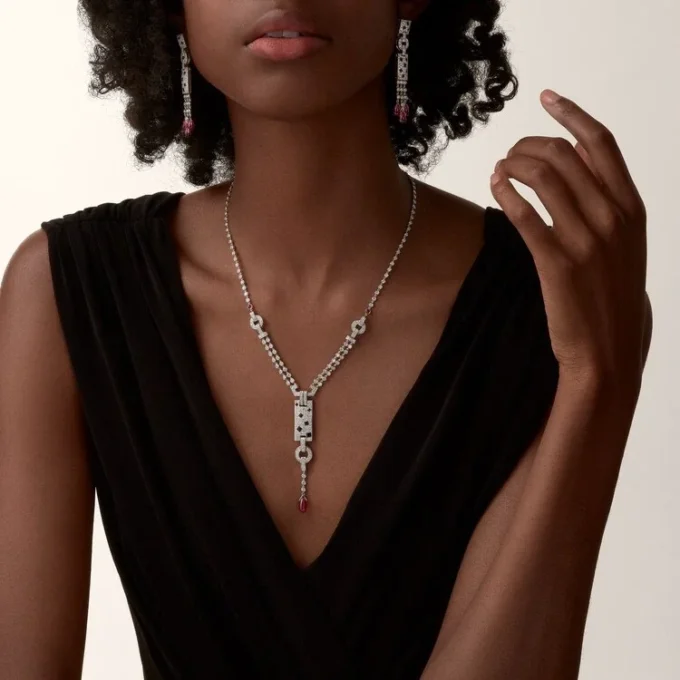 Collier Panthère de Cartier, rubellite, pavé