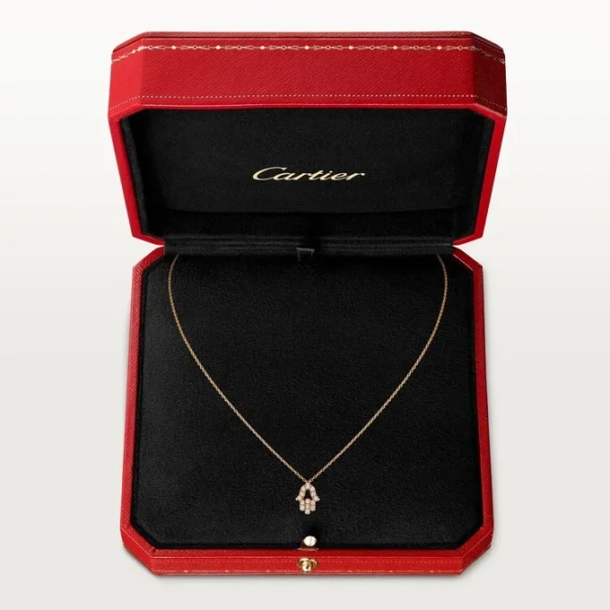 Pendentif Cœurs et symboles – Or rose, diamants – Cartier