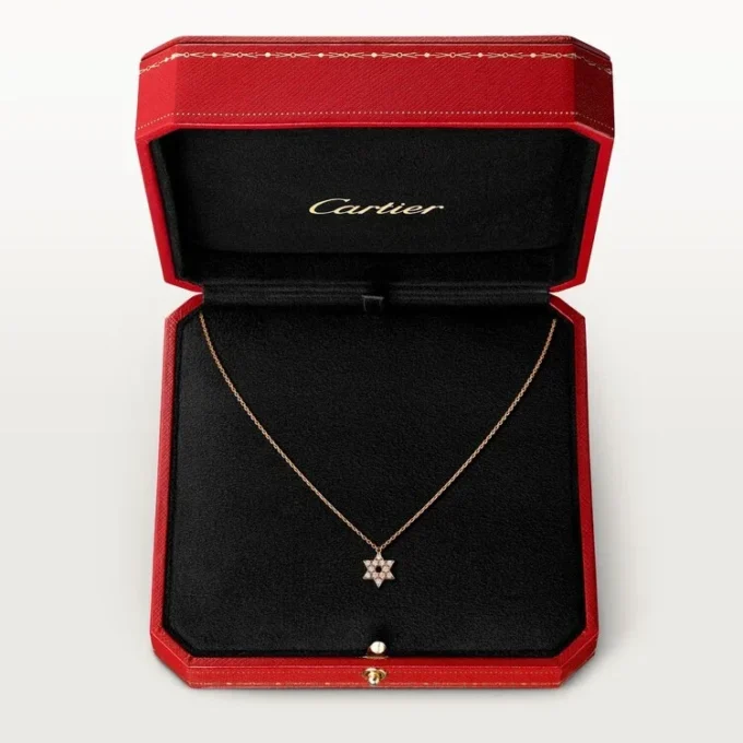 Pendentif Cœurs et symboles – Or rose, diamants – Cartier