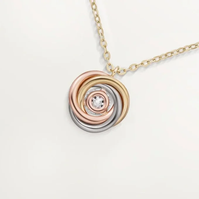 Pendentif Trinity, 1 diamant, pavé