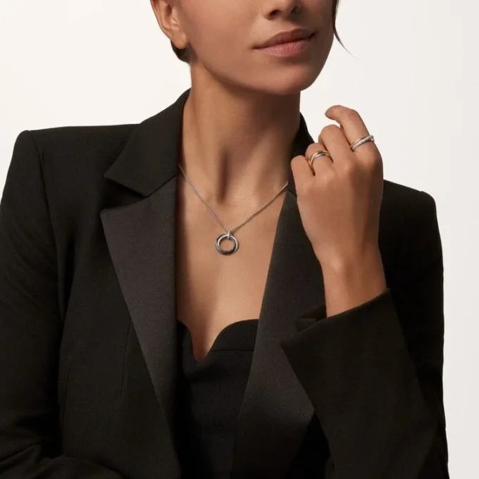 Pendentif Trinity, céramique, diamants