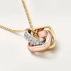 Pendentif Trinity, forme coussin, demi-sertissage