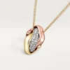 Pendentif Trinity, forme coussin, demi-sertissage