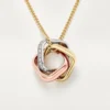 Pendentif Trinity, forme coussin, demi-sertissage