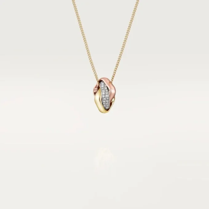 Pendentif Trinity, forme coussin, demi-sertissage