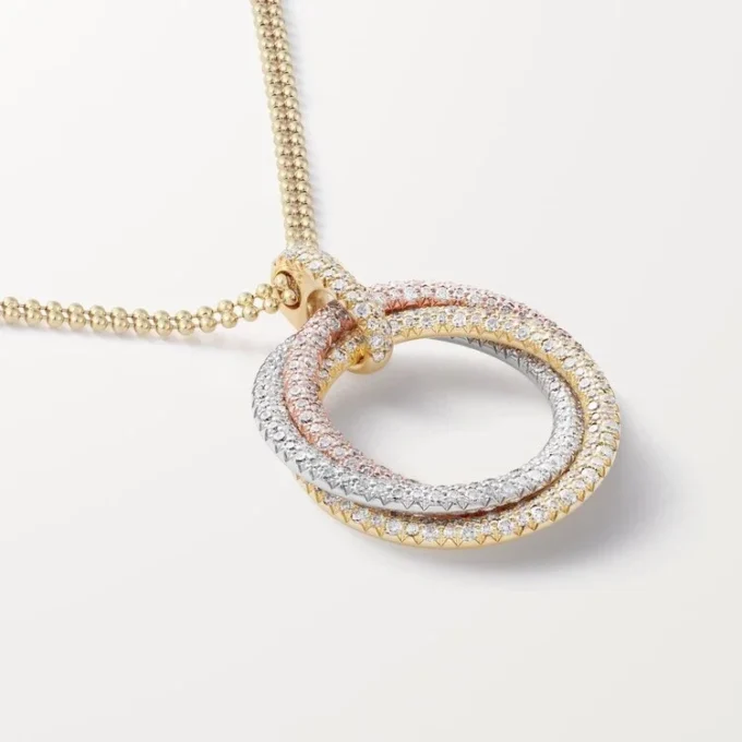 Pendentif Trinity, grand modèle, pavé