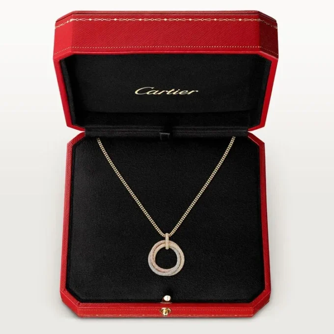 Pendentif Trinity, grand modèle, pavé