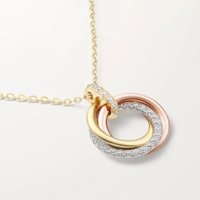 Pendentif Trinity, petit modèle, demi-sertissage