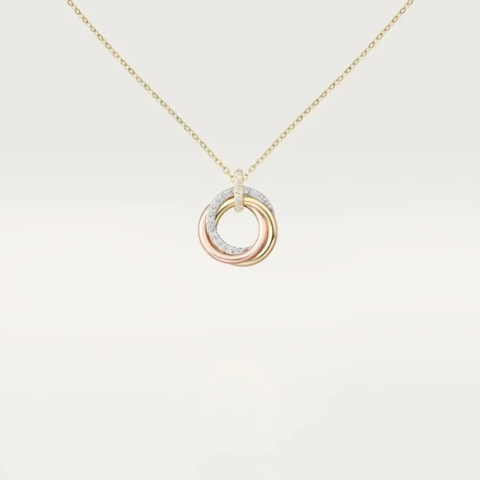 Pendentif Trinity, petit modèle, demi-sertissage