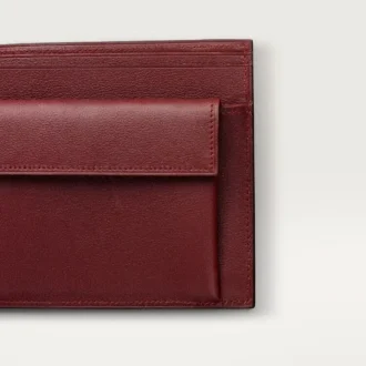 Pièces/Billets/Cuir de veau bordeaux, finition dorée – Cartier