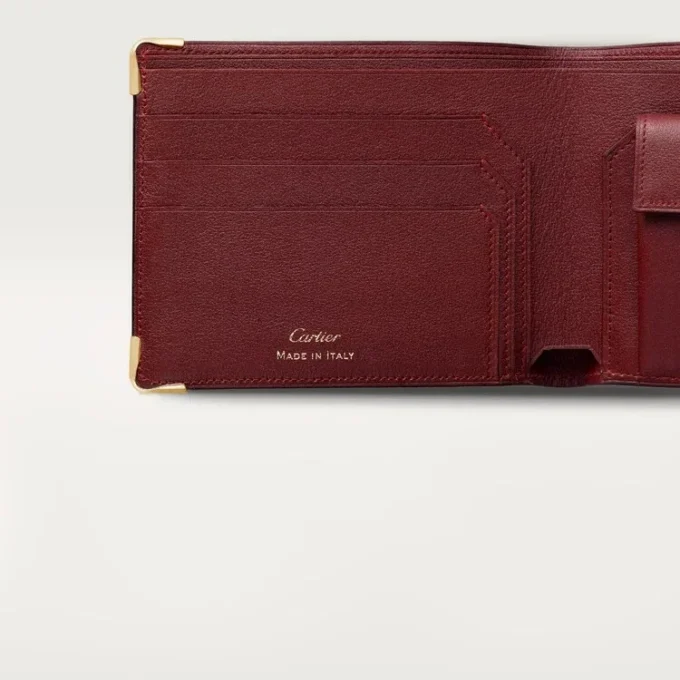 Pièces/Billets/Cuir de veau bordeaux, finition dorée – Cartier Pièces/Billets/Cuir de veau bordeaux, finition dorée – Cartier