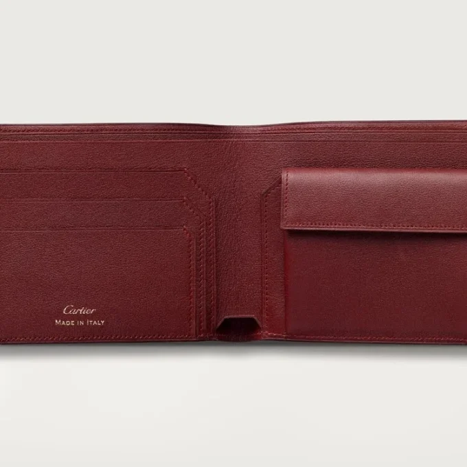 Pièces/Billets/Cuir de veau bordeaux, finition dorée – Cartier Pièces/Billets/Cuir de veau bordeaux, finition dorée – Cartier