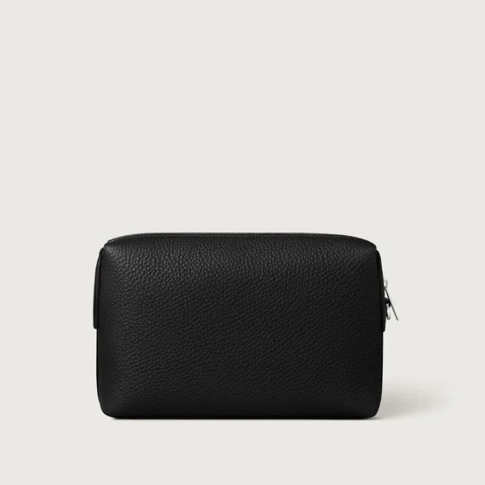 Pochette carrée, Must de Cartier – Cuir de veau noir, finition palladium – Cartier