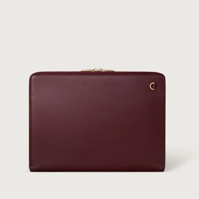 Porte-documents, Must De Cartier – Cuir de veau bordeaux, finition dorée – Cartier