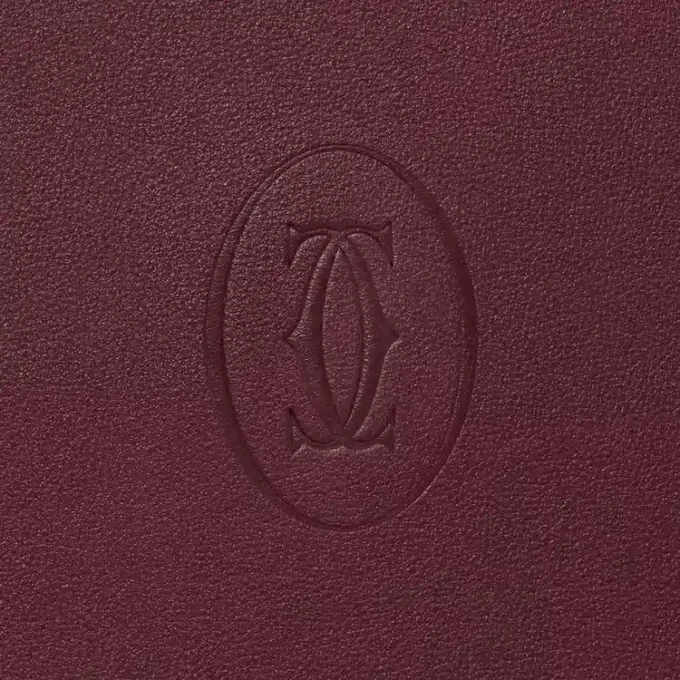 Porte-documents, Must De Cartier – Cuir de veau bordeaux, finition dorée – Cartier