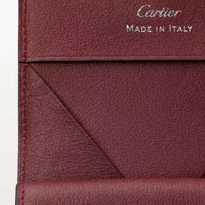 Porte-monnaie carré, Must De Cartier – Cuir de veau noir, finition en acier inoxydable – Cartier