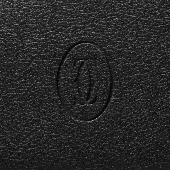 Portefeuille international à soufflets, Must de Cartier – Cuir de veau noir, finition en acier inoxydable – Cartier Portefeuille international à soufflets, Must de Cartier – Cuir de veau noir, finition en acier inoxydable – Cartier