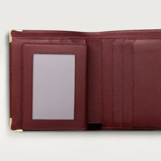 Portefeuille multiple, Must de Cartier – Cuir de veau bordeaux, finition dorée – Cartier