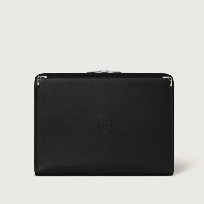 Portefeuille, Must De Cartier – Cuir de veau noir, finition palladium – Cartier