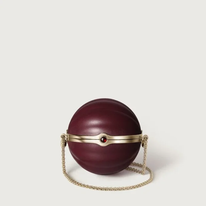 Sac rond à motif godronné, Cartier Soir